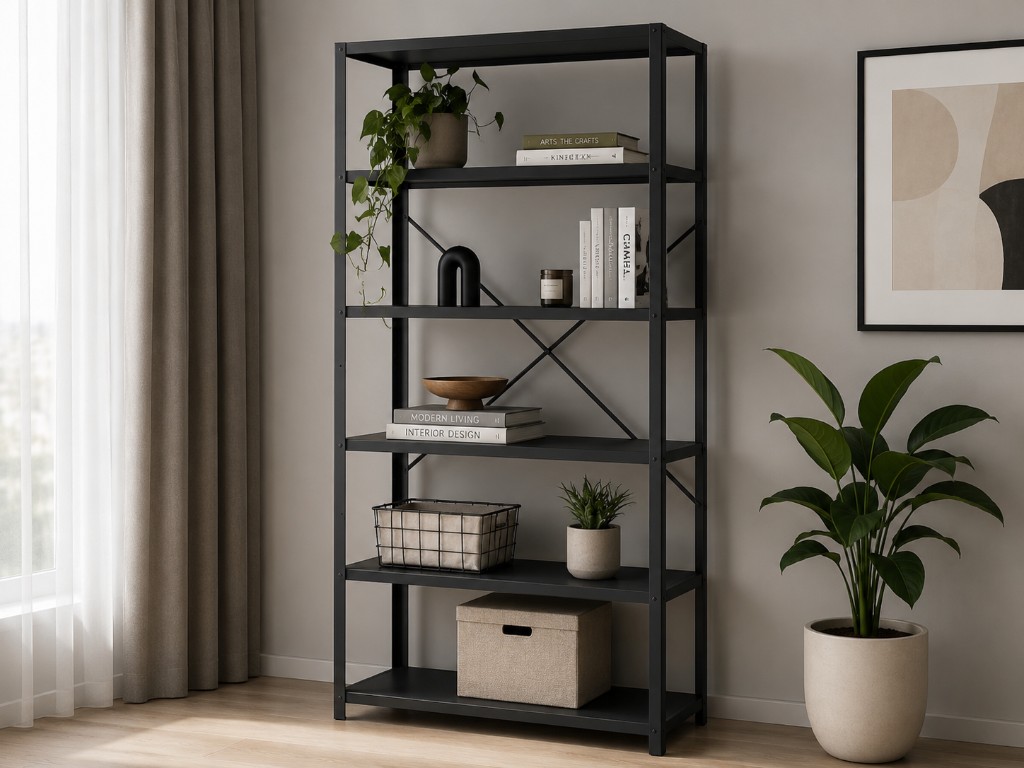 Стелаж металевий 180×90×40 чорний